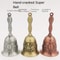 Retro Golden Hand Bell, Clear Sound Bronze Metal, Church Bell for Restaurant, Bar, Rose Design, Jingle Effect