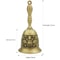 Retro Golden Hand Bell, Clear Sound Bronze Metal, Church Bell for Restaurant, Bar, Rose Design, Jingle Effect