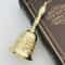 Retro Golden Hand Bell, Clear Sound Bronze Metal, Church Bell for Restaurant, Bar, Rose Design, Jingle Effect
