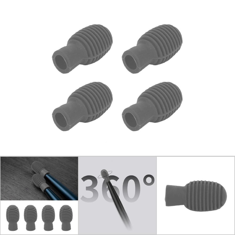 Portable Silicone Mute Drumstick, Silicone Drum Stick Practice Tip, Silent Practice Dampener Orange/Grey