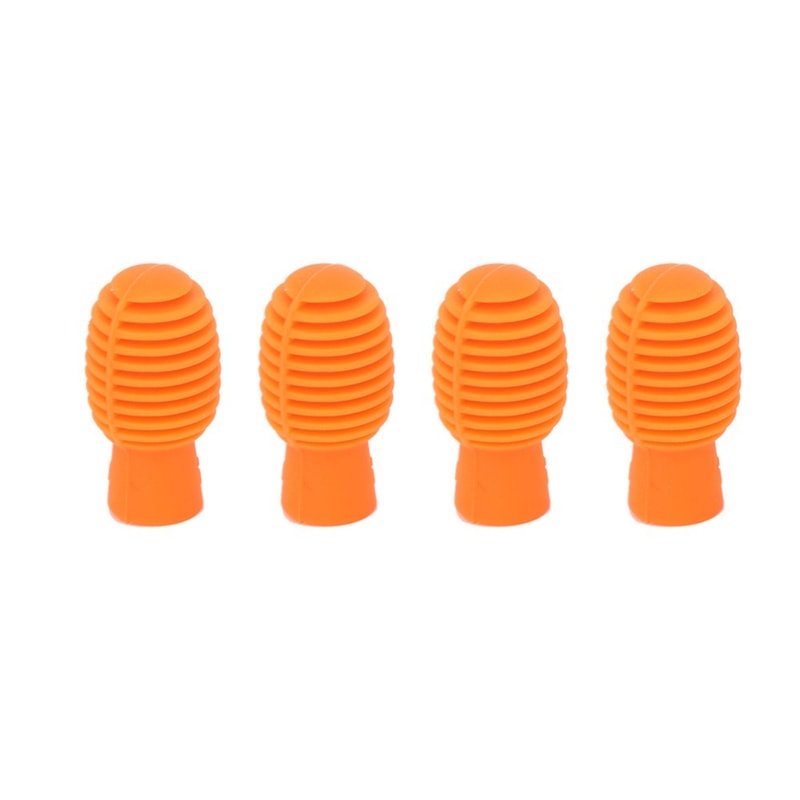 Portable Silicone Mute Drumstick, Silicone Drum Stick Practice Tip, Silent Practice Dampener Orange/Grey