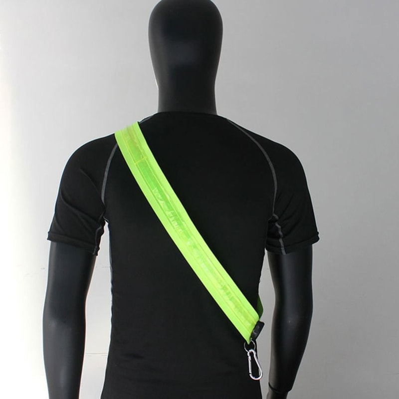 Cycling LED Shoulder Straps, Fluorescent Green for Night Safety, Lightweight Outdoor Hiking Gear