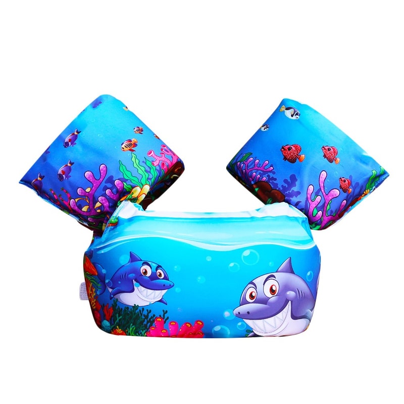 Cute Summer Cartoon Kids Swimming Ring Tube, Breathable Adjustable Swim Armbands, Water Play Floats