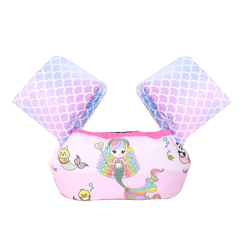 Cute Summer Cartoon Kids Swimming Ring Tube, Breathable Adjustable Swim Armbands, Water Play Floats