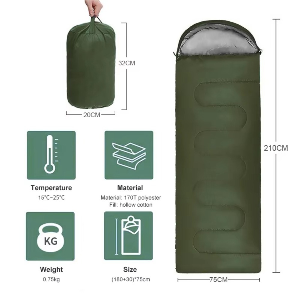 Lightweight Single Envelope Sleeping Bag, High Quality Portable Waterproof Camping Outdoor Travel Bag