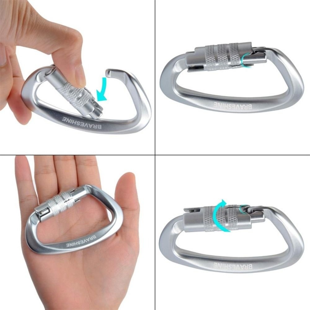 Multicolors Aluminum Carabiner, Professional Safety Lock D Shape Key Hooks for Climbing