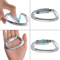 multicolors aluminum carabiner, professional safety lock d shape key hooks for climbing