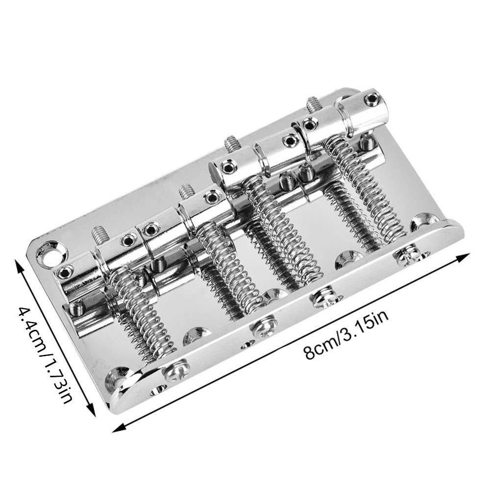 Top Load Black Electric Bass Bridge with Screws, Hex Wrench and String Bass Bridge for Musicians