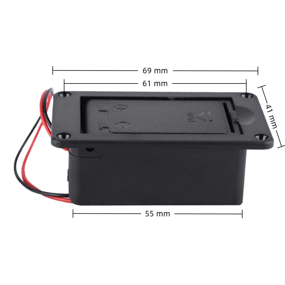 Black Battery Case Cover, Box Pickup Connector Battery Compartment
