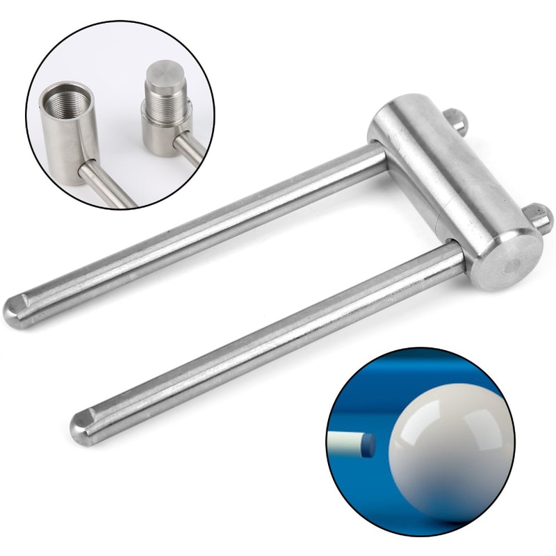 Stainless Steel Cue Tip Press Tool, Billiard Tip Press, Round Tips, Firm Compression, Billiard Accessories