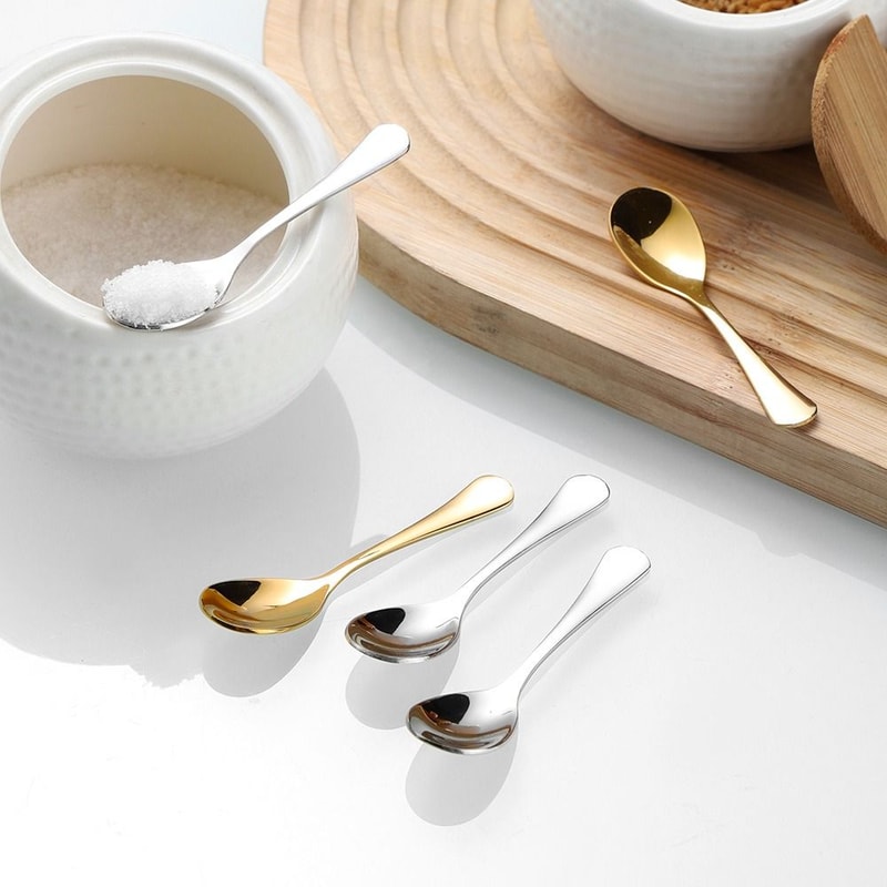 Mini Long Handle Ice Cream Dessert Spoons Portable Stainless Steel Coffee Tea Stirring Spoon Mixing 1
