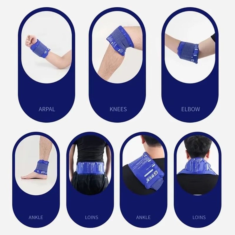 Multipurpose Gel Ice Cold Packs, New Reusable Hot Cold Gel Pack, Blue Cooling Mat for Muscle Pain