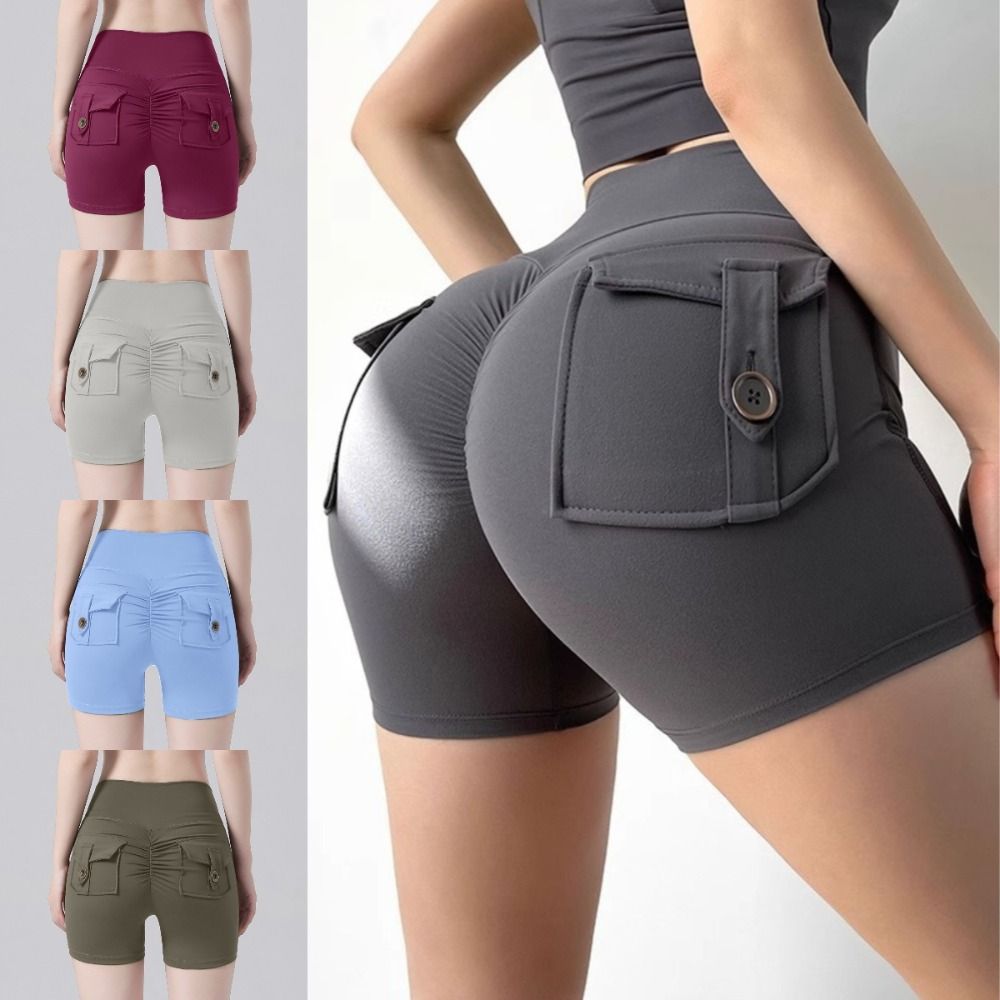 Breathable High Waist Peach Butt Shorts Push Up Scrunched Butt Fitness Shorts For Yoga And Exercise 0