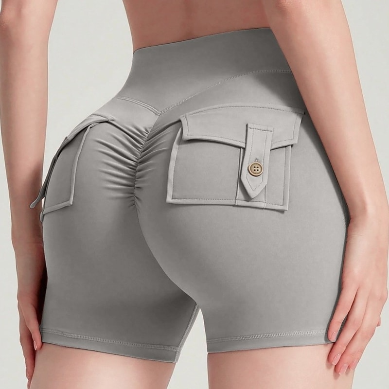 Breathable High Waist Peach Butt Shorts Push Up Scrunched Butt Fitness Shorts For Yoga And Exercise 4