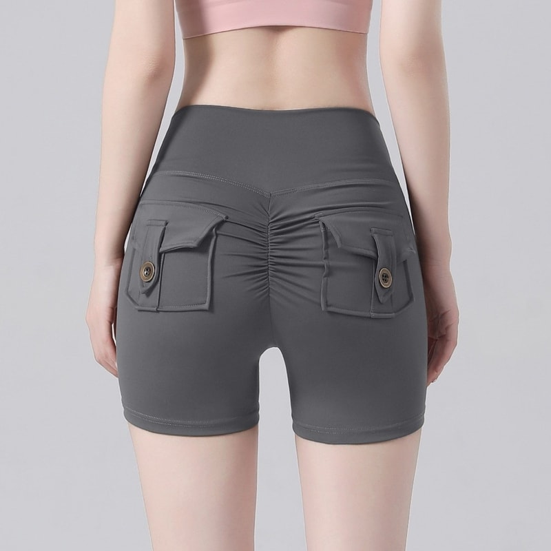 Breathable High Waist Peach Butt Shorts Push Up Scrunched Butt Fitness Shorts For Yoga And Exercise 5