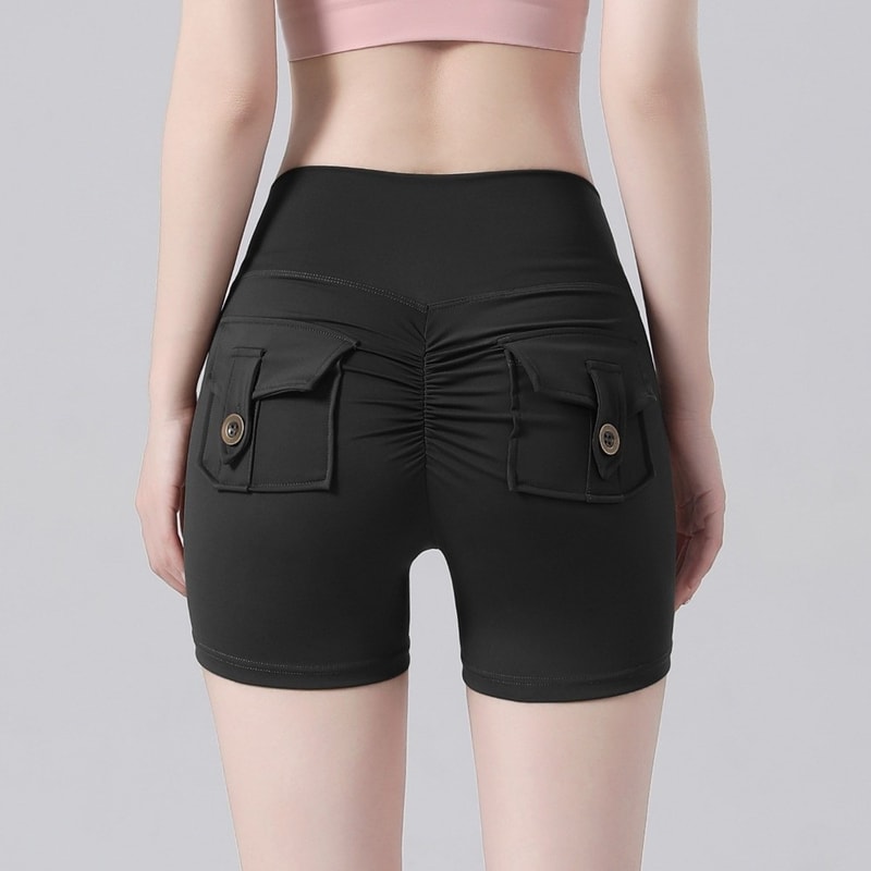 Breathable High Waist Peach Butt Shorts Push Up Scrunched Butt Fitness Shorts For Yoga And Exercise 6