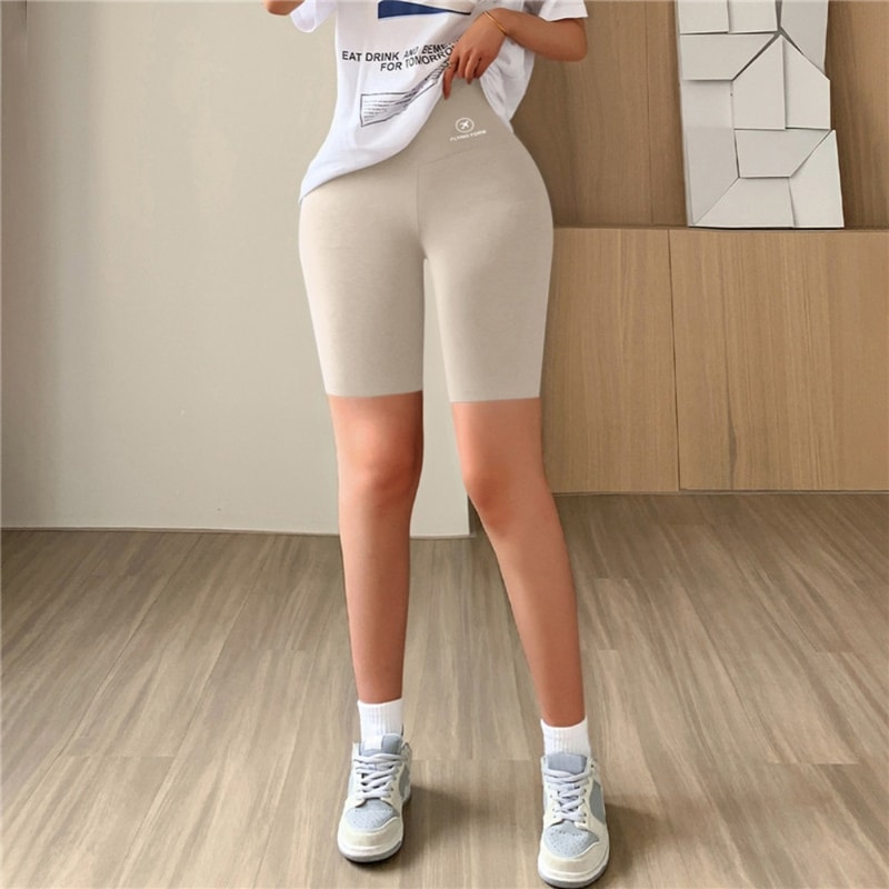 High Waist Yoga Pants Women, Fashion Polyester Fibre Thin Five-cent Slim Fit Elastic Push Up Shorts