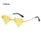 Rimless Sun Glasses For Women Retro Diamond Shaped Halloween Glasses Triangle Sunglasses Rave Party 8