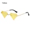 Rimless Sun Glasses For Women Retro Diamond Shaped Halloween Glasses Triangle Sunglasses Rave Party 8