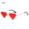 Rimless Sun Glasses For Women Retro Diamond Shaped Halloween Glasses Triangle Sunglasses Rave Party 10