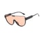 Monoblock Semi-round Sunglasses for Women, Outdoor Designer Oversized Sun Glasses, Half Frame Eyewear for Women & Men