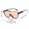 Monoblock Semi-round Sunglasses for Women, Outdoor Designer Oversized Sun Glasses, Half Frame Eyewear for Women & Men