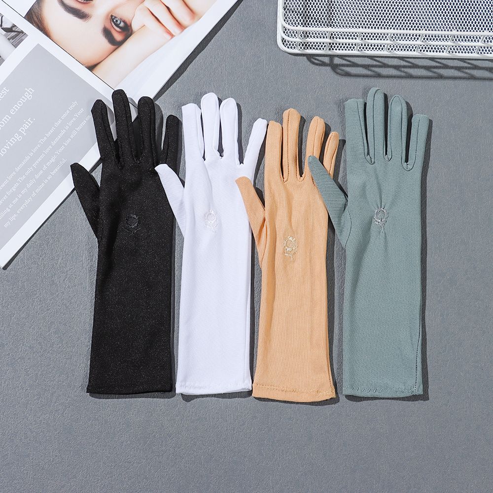Sunscreen Gloves, Anti UV Driving Gloves, Elastic Mid-long Slip Resistant Etiquette Gloves