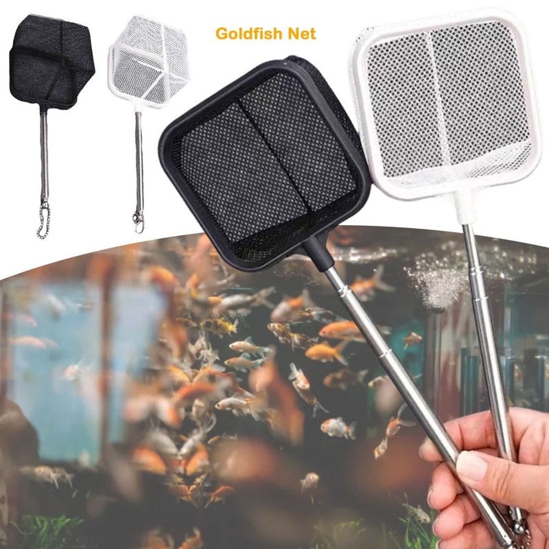 Telescopic Shrimp Net, Long Handle Goldfish Net, White Extendable Fish Nets