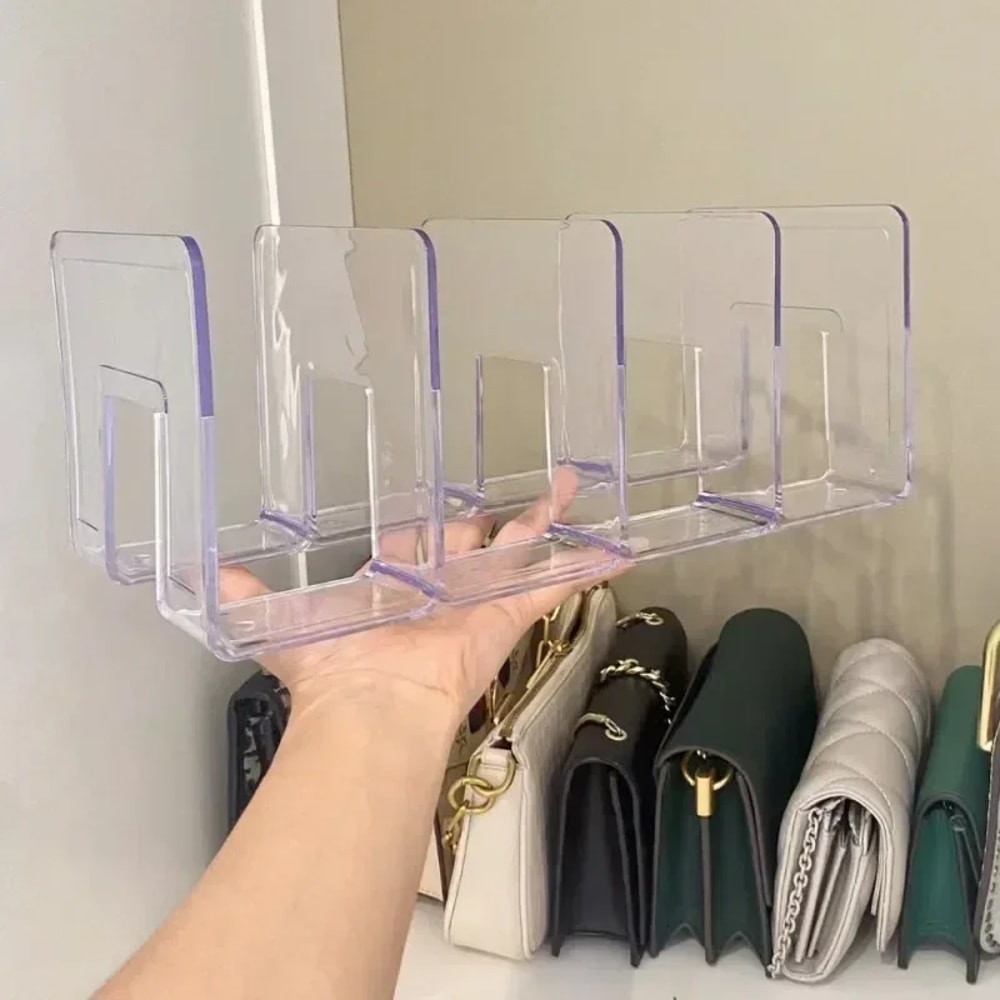 Acrylic Handbag Divider Organizer Luxury Bags Storage Rack With Transparent Partition 2
