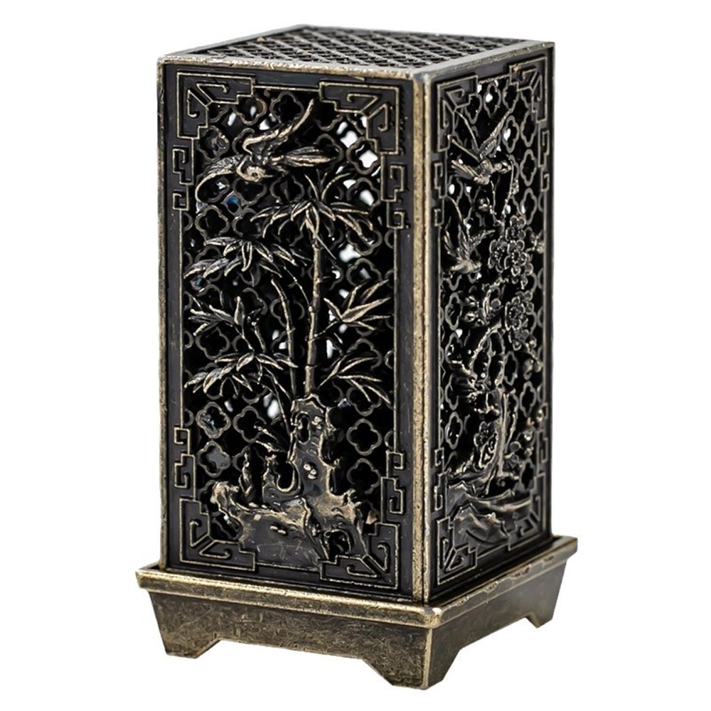 Incense Burners Square Vertical Incense Burner Small Xiangyun Alloy Holder For Indoor Aromatherapy 0