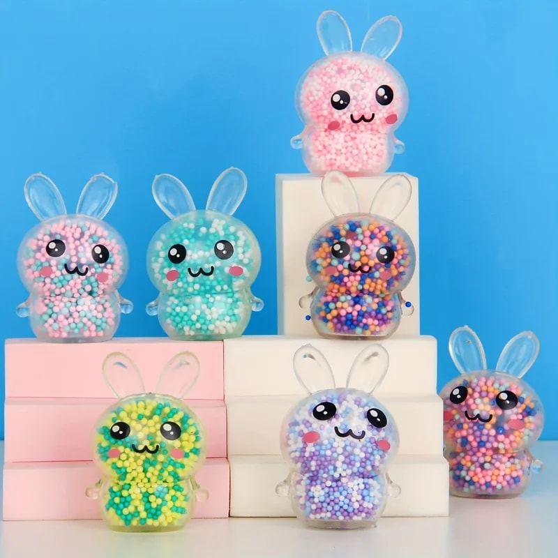 Random Color Squishy Bunny Toy For Kids Easter Basket Fidget Toy Sensory Anxiety Relief Gift 1