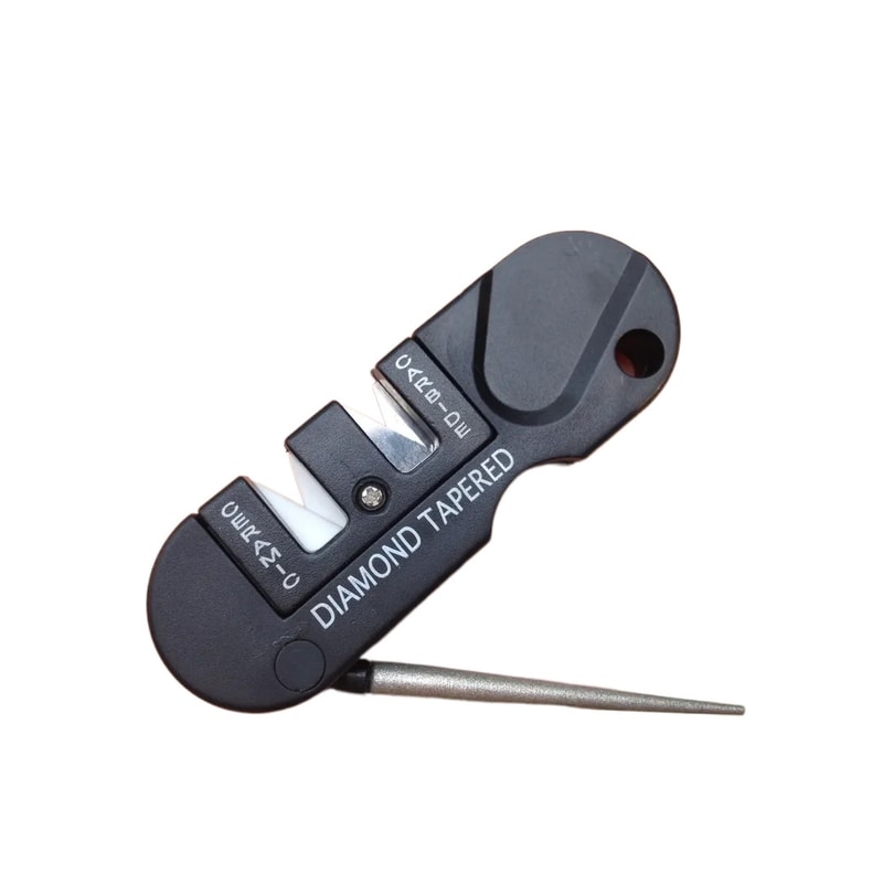 Diamond Pocket Tool, Portable Carbide Knife Sharpener for Fish Hook, Tungsten Ceramic Whetstone for Camp Hike
