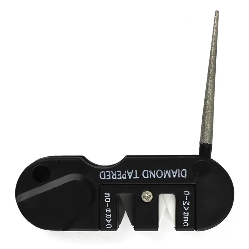 Diamond Pocket Tool, Portable Carbide Knife Sharpener for Fish Hook, Tungsten Ceramic Whetstone for Camp Hike