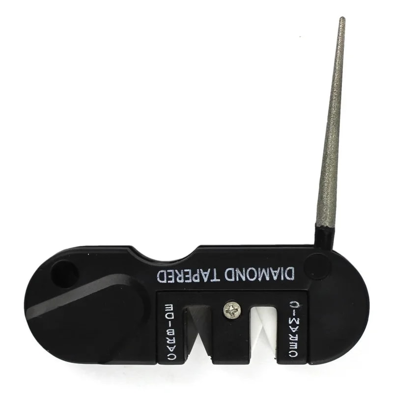 Diamond Pocket Tool, Portable Carbide Knife Sharpener for Fish Hook, Tungsten Ceramic Whetstone for Camp Hike