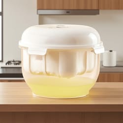 thick & creamy homemade greek yogurt strainer, bpa-free reusable mesh filter with lid, premium yogurt maker