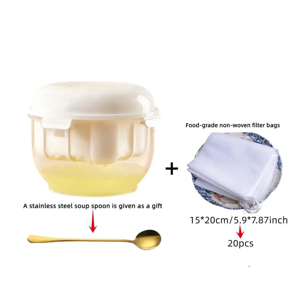 Thick Creamy Homemade Greek Yogurt Strainer BPAFree Reusable Mesh Filter With Lid Premium Yogurt M 6