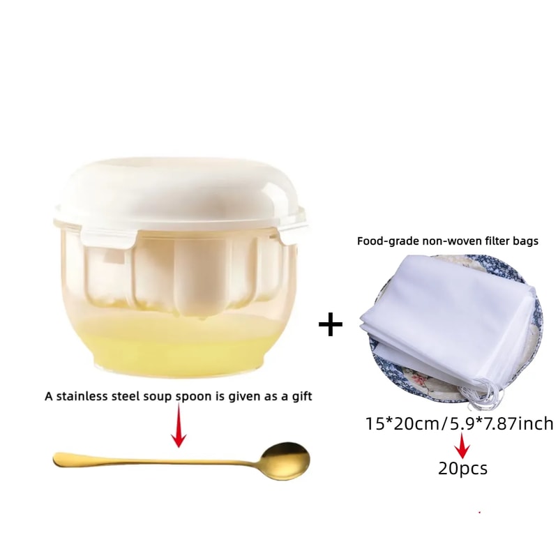 Thick Creamy Homemade Greek Yogurt Strainer BPAFree Reusable Mesh Filter With Lid Premium Yogurt M 6