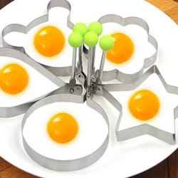 stainless steel heart-shaped egg frying mold, thickened poached egg pancake maker, creative household egg frying model