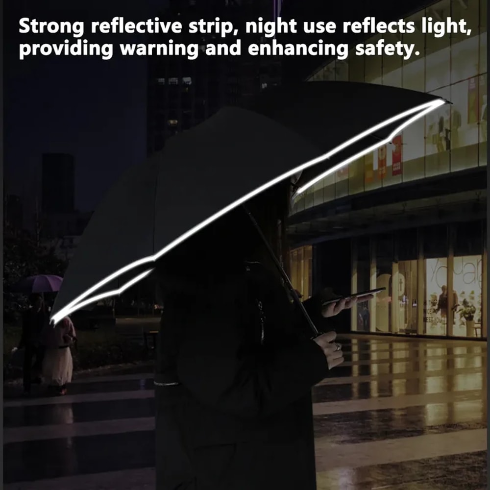 Folding Waterproof Umbrella With LED Flashlight, Fully Automatic Sun Protection, UV Sunshade Rainproof Wind Resistance