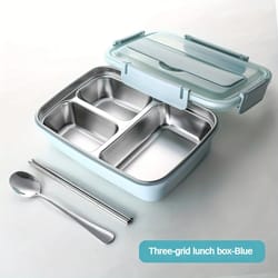 durable leak-proof stainless steel lunch box with compartments, easy-clean bento container for office workers & students