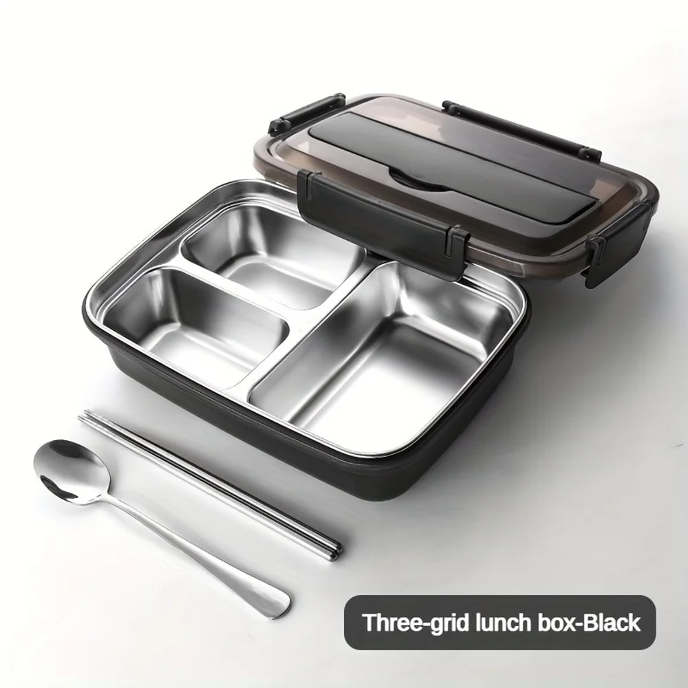 Durable LeakProof Stainless Steel Lunch Box With Compartments EasyClean Bento Container For Office 4