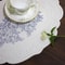 Waterproof Silicone Dining Mat, Floral Placemats with Retro Carved Design for Kitchen Table, Coffee Pad, Tableware Mats