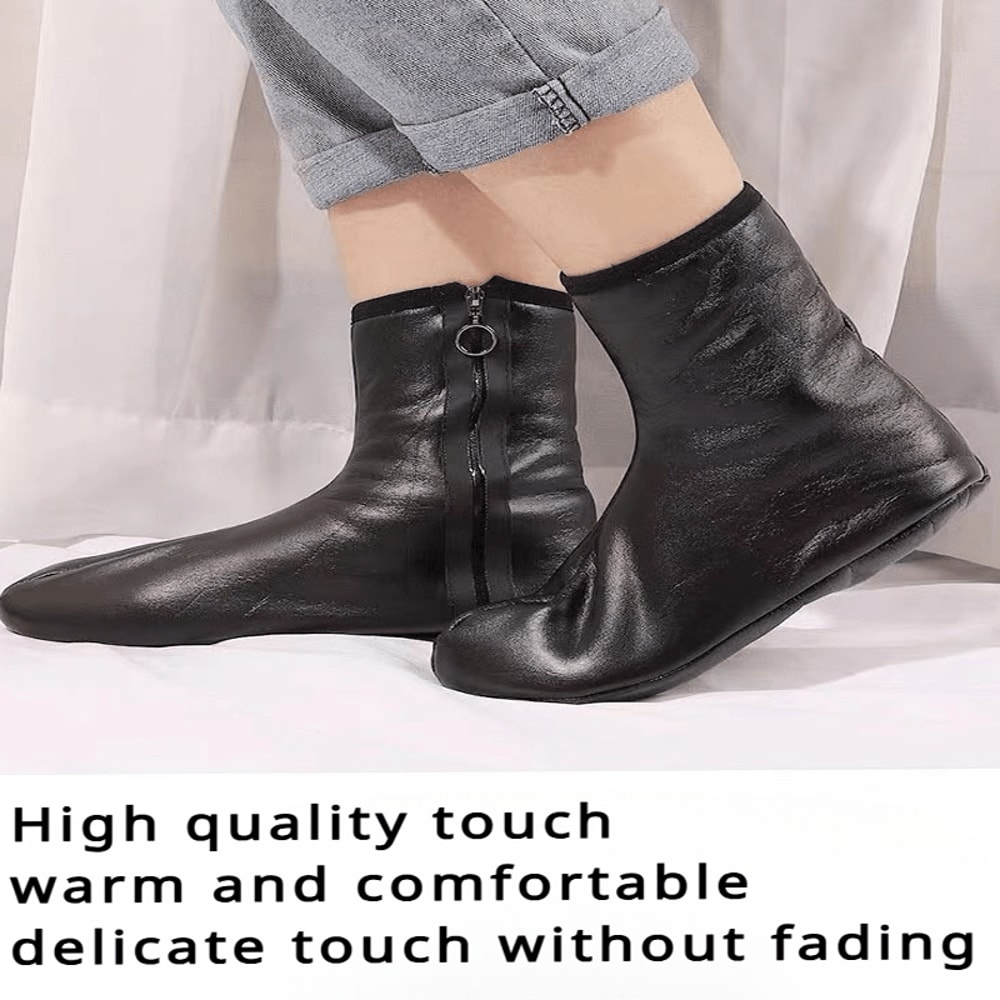 Leather Socks, Waterproof Room Socks, Wool Lining, Thick Warm Carpet, Winter Socks for Men & Women