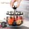 Glass Organizer Set Rack Rotating Seasoning Sugar Pepper Salt Shakers Holder For Kitchen Storage 1