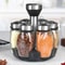 Glass Organizer Set Rack Rotating Seasoning Sugar Pepper Salt Shakers Holder For Kitchen Storage 0