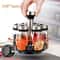 Glass Organizer Set Rack Rotating Seasoning Sugar Pepper Salt Shakers Holder For Kitchen Storage 7