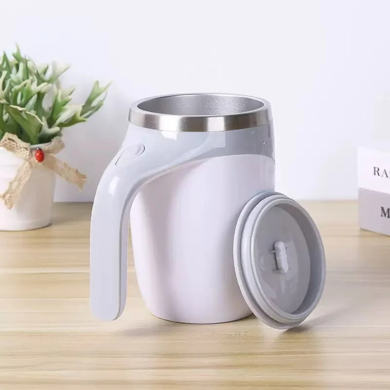 Magnetic Rotating Electric Lazy Coffee Stirring Cup, Stainless Steel Auto Stirring Milk Cup Mark Cup