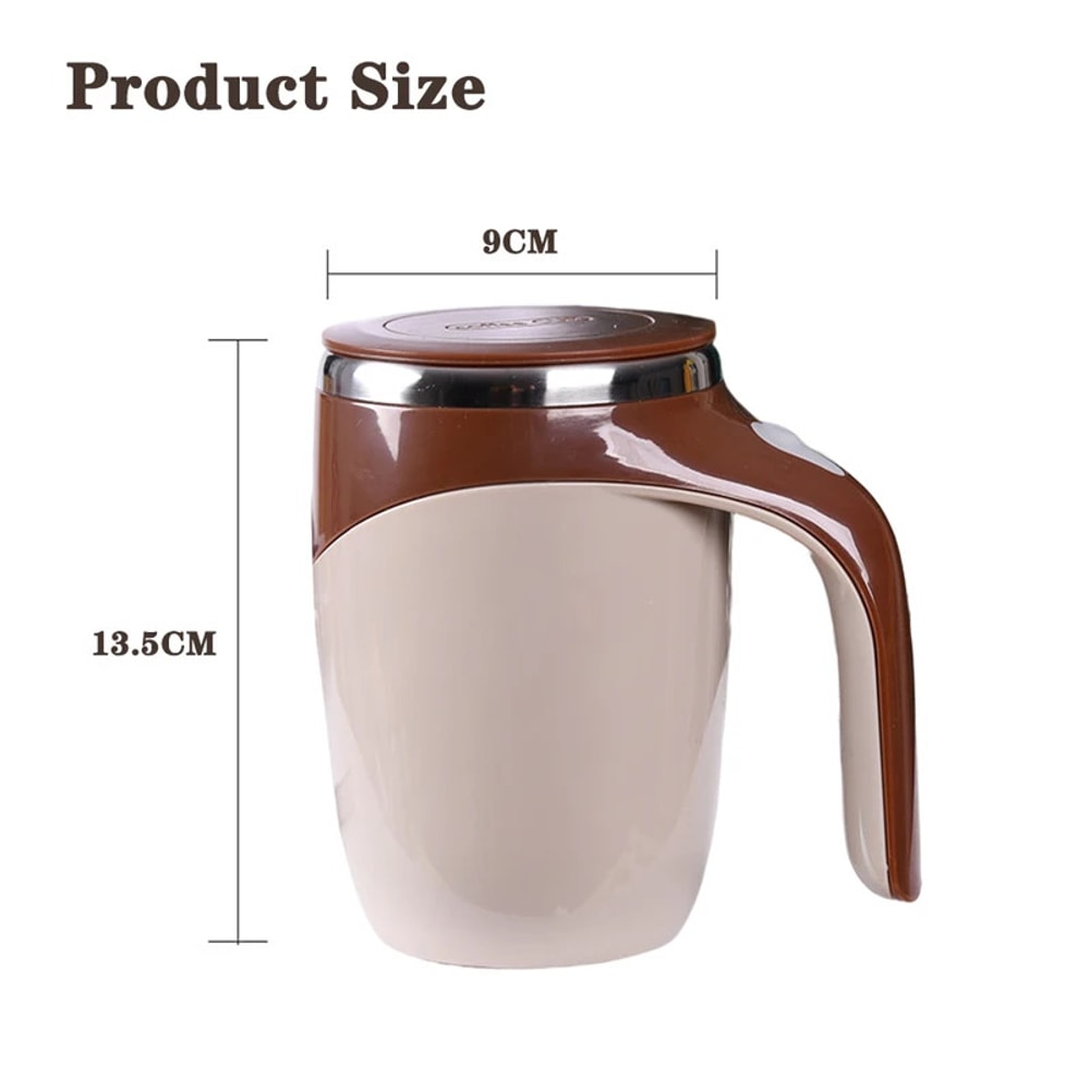 Magnetic Rotating Electric Lazy Coffee Stirring Cup, Stainless Steel Auto Stirring Milk Cup Mark Cup