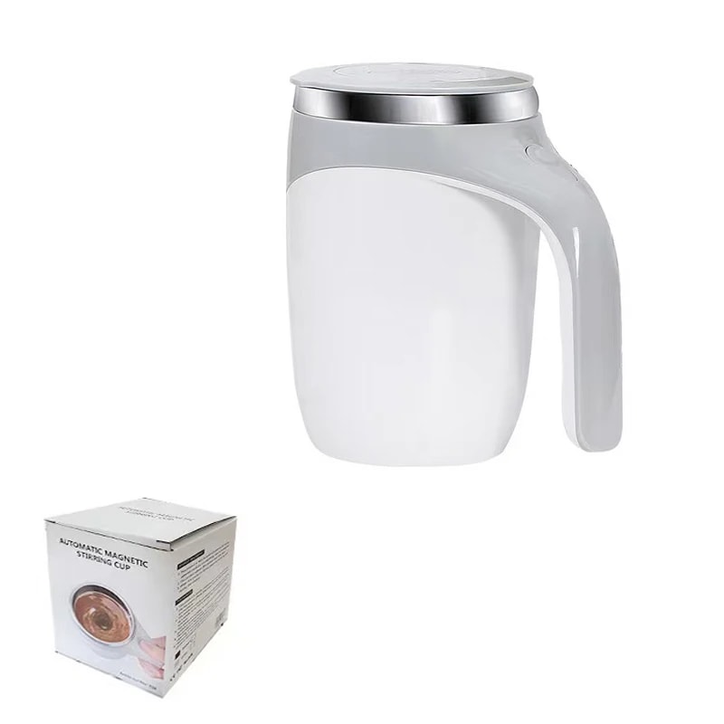 Magnetic Rotating Electric Lazy Coffee Stirring Cup, Stainless Steel Auto Stirring Milk Cup Mark Cup