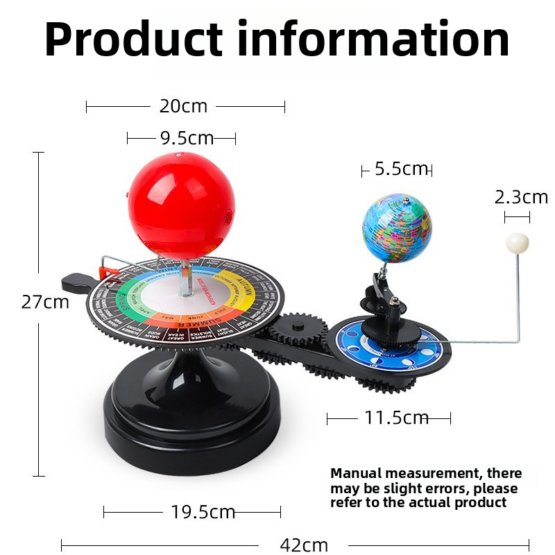 Space-Themed Hand-Cranked Solar System Motion Model, Unique Desk Decor with Rotating Planets